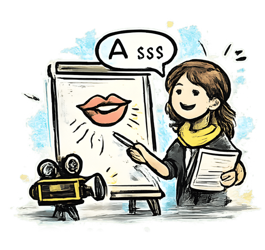 Artist creating lip art on canvas at Studio Belle-arte.